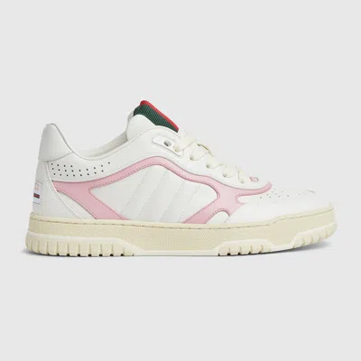 Gucci Women's Re-web Leather Sneakers In Bianco