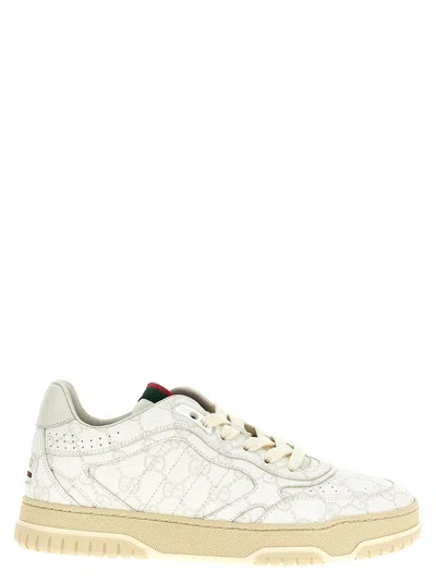 Gucci White Leather Re-web Sneakers