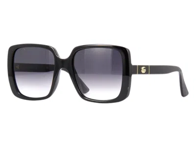 Pre-owned Gucci Women's  Rectangle Sunglasses In Black (gg0632s 001)