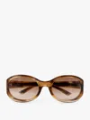 Gucci Geometric Sunglasses In Brown