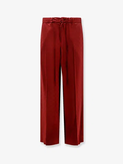 Gucci Women  Rosso Ancora Viscose Blend Trousers In Red