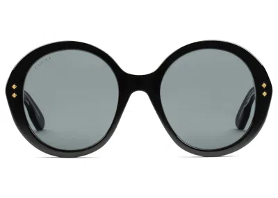 Pre-owned Gucci Women's  Round Frame Sunglasses In Black (691295 J0740 1012)
