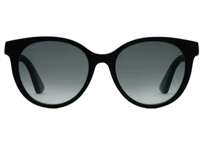 Pre-owned Gucci Women's  Round Frame Sunglasses In Black/green (610932 J0740 1031)