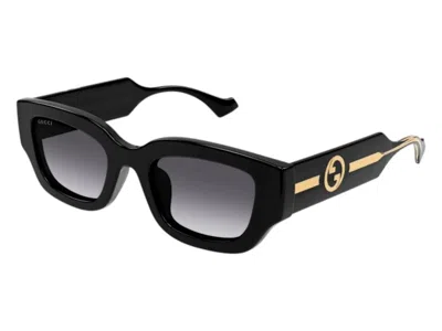 Pre-owned Gucci Women's  Round Sunglasses In Black (gg1558sk 001)