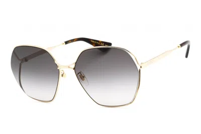 Pre-owned Gucci Women's  Round Sunglasses In Gold/gray Gradient (gg0818sa/001) In Multi