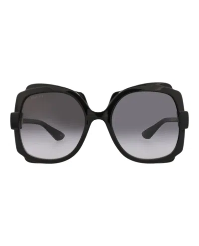 Pre-owned Gucci Women's  Roundframe Injection Sunglasses/30014433001) In Black/grey (gg1431s
