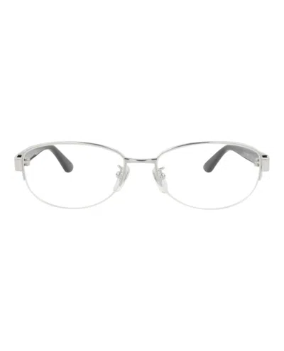 Pre-owned Gucci Women's  Roundframe Titanium Optical Frames In Silver Black Transparent (gg0859oj/30009610/001)