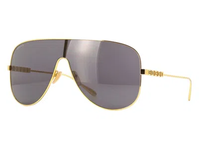 Pre-owned Gucci Women's  Shield Sunglasses In Yellow Gold (gg1436s 001)