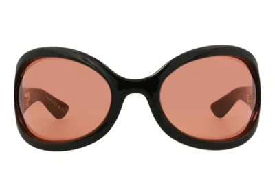 Pre-owned Gucci Women's  Shield Sunglasses00100015) In Black/red (gg1381s/30014360