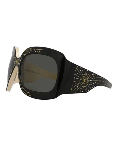Pre-owned Gucci Women's  Shield Wrap Sunglasses/30012829001) In Black/grey (gg1093s