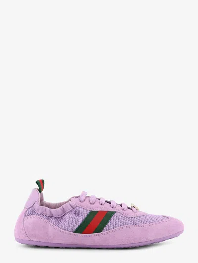 Gucci Women  Shift Mesh And Suede Sneakers In Purple