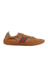 Gucci Shift Suede-trimmed Sneakers In Brown