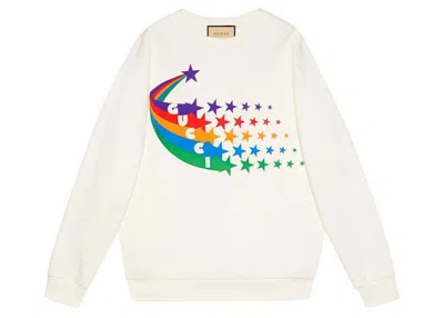 Pre-owned Gucci Women's  Shooting Starprint Sweatshirt In White