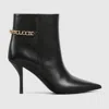 Gucci Leather Signoria Ankle Boots In Black