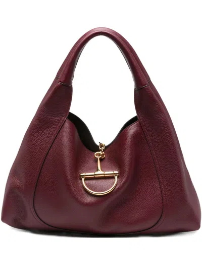 Gucci Women  Softbit Maxi Leather Shoulder Bag In Burgundy