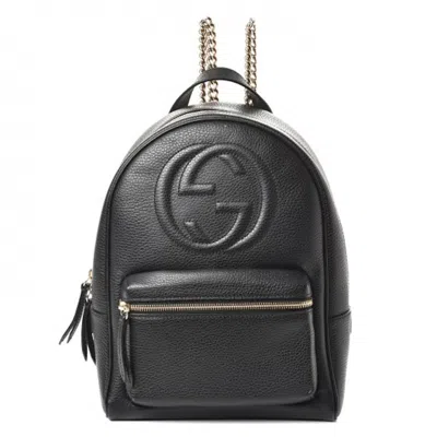 Pre-owned Gucci Women's  Soho Chain Backpack In Black