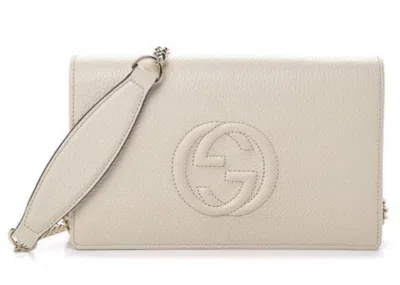 Pre-owned Gucci Women's  Soho Disco Wallet On Chain In Ivory
