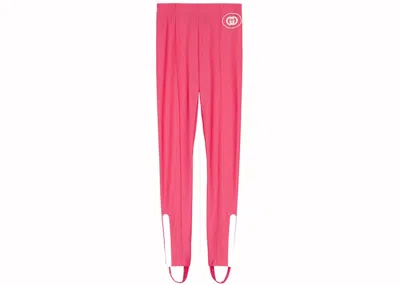 Pre-owned Gucci Women's  Sparkling Jersey Stirrup Leggings In Pink