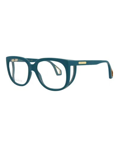 Pre-owned Gucci Women's  Square Eyeglasses/30006525003) In Blue/transparent (gg0470o