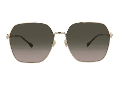 Pre-owned Gucci Women's  Square Frame Metal Sunglasses00270043) In Gold/brown (gg0882sa/30010285