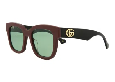 Pre-owned Gucci Women's  Square Sunglasses/30011733004) In Brown/black/green (gg0998s In Multi