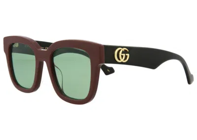 Pre-owned Gucci Women's  Squareacetate Frame Sunglasses/3001173300421105) In Brown/black/green (gg0998s In Multi