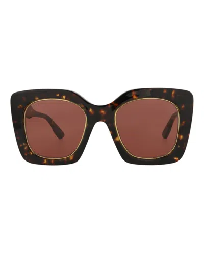 Pre-owned Gucci Women's  Squareframe Acetate Sunglasses/30012891003) In Havana/brown (gg1151s