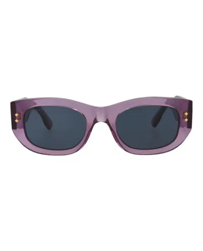 Pre-owned Gucci Women's  Squareframe Acetate Sunglasses/30013473003) In Violet/blue (gg1215s