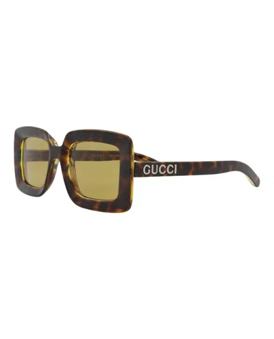 Pre-owned Gucci Women's  Squareframe Injection Sunglasses In Havana Havana Brown (gg1718s/30015507/002)