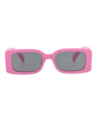 Pre-owned Gucci Women's  Squareframe Injection Sunglasses In Pink Pink Grey (gg1325s/30013843/006)