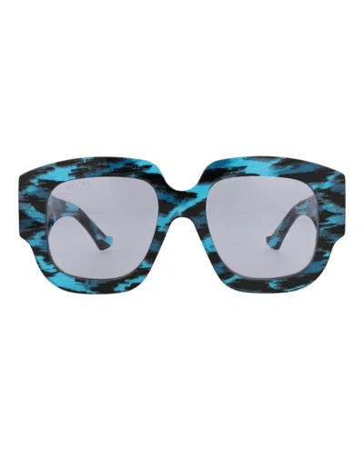 Pre-owned Gucci Women's  Squareframe Recycled Acetate Sunglasses In Black Black Violet (gg1546s/30014824/003)