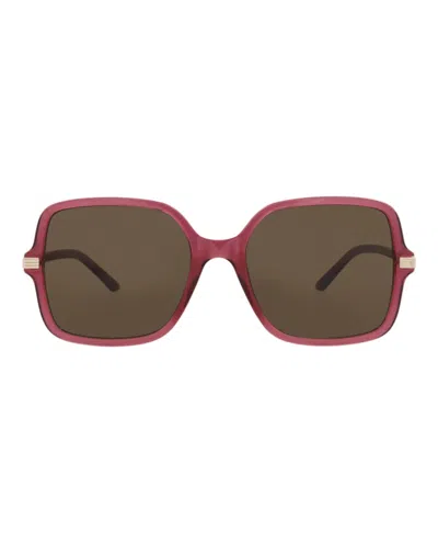 Pre-owned Gucci Women's  Squareframe Recycled Acetate Sunglasses In Burgundy Burgundy Brown (gg1449s/30014449/0