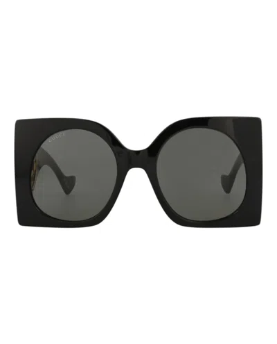 Pre-owned Gucci Women's  Squareframe Recycled Acetate Sunglasses/30013851001) In Black/grey (gg1254s
