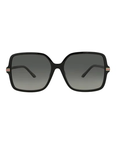 Pre-owned Gucci Women's  Squareframe Recycled Acetate Sunglasses/30014448005) In Black/grey (gg1448sa