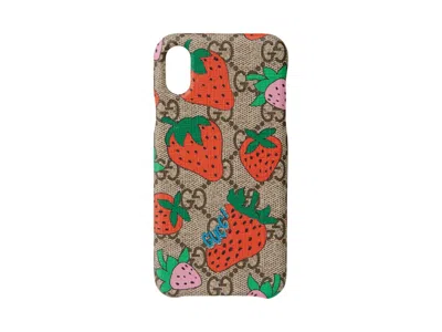 Pre-owned Gucci Women's  Strawberry Iphone X/xs Case In Beige
