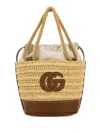 Gucci Summer Rafia Bucket Bag In Multi
