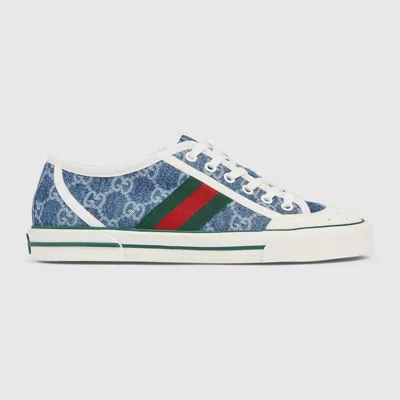 Gucci Tennis 1977 Gg Denim Low-top Sneakers In Green