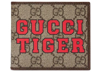 Pre-owned Gucci Women's  Tiger Wallet In Beige/ebony In Multi