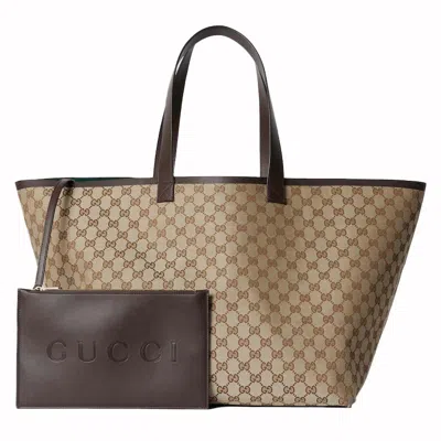 Pre-owned Gucci Women's  Totissima Large Tote Bag In Beige/ebony