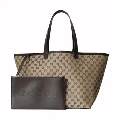 Pre-owned Gucci Women's  Totissima Medium Tote Bag In Beige/ebony