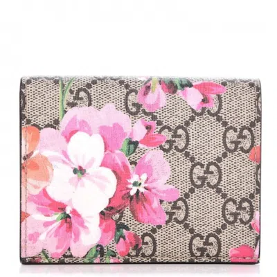 Pre-owned Gucci Women's  Wallet Gg Supreme Blooms Pink In Antique Rose