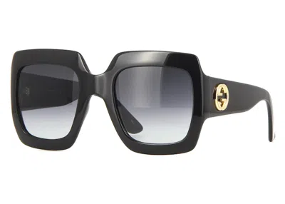 Pre-owned Gucci Women's  Web Sunglasses 54mm In Black/grey (gg0053s)