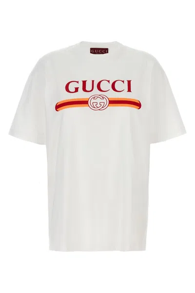 Gucci Womens White Mc Ancora Logo-print Cotton-jersey T-shirt