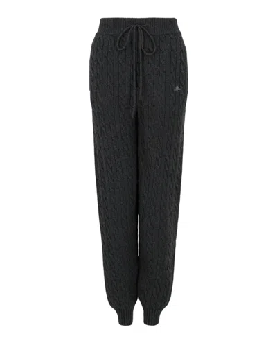 Pre-owned Gucci Women's  Woven Cashmere Joggers In Black