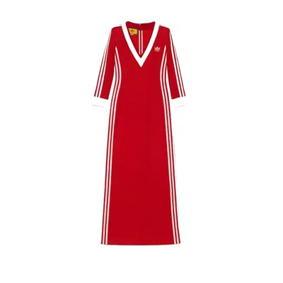 Pre-owned Gucci Women's  X Adidas Cotton Jersey Dress In Bright Red