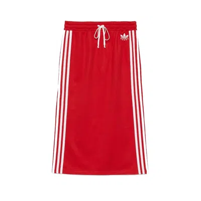 Pre-owned Gucci Women's  X Adidas Cotton Jersey Skirt In Bright Red