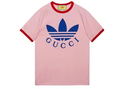 Pre-owned Gucci Women's  X Adidas Cotton Jersey T-shirt In Pink/red
