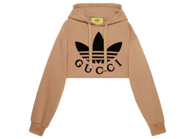 Pre-owned Gucci Women's  X Adidas Cropped Sweatshirt In Beige