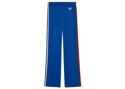 Pre-owned Gucci Women's  X Adidas Flared Jogging Pants In Cobalt Blue