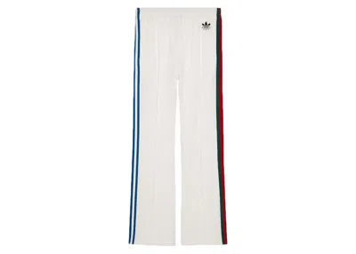 Pre-owned Gucci Women's  X Adidas Flared Jogging Pants In White
